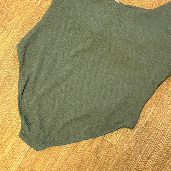 J. Crew Green Textured One-Shoulder One-Piece Size 22 - Picture 9 of 11